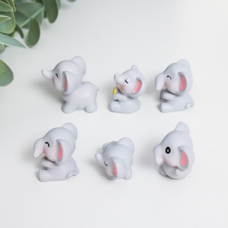 Souvenir Polystone "Lovely Elephants" set 6 pcs. 2.9x3.2x2.4 cm-3