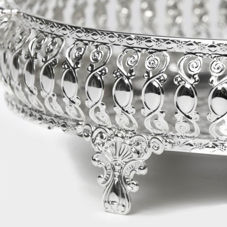 Serving tray "Solon", 34 × 24.5 × 9 cm, with handles, silver color-5