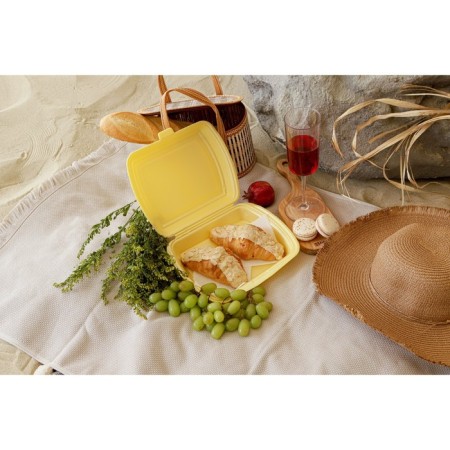 Disposable lunch box, 24.7 × 20.6 × 7 cm, 1 section, yellow color-4
