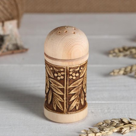 Solonka "Rowan" (salt), 4x9 cm, birch bark-1