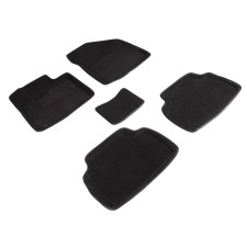 3D mats for Hyundai Santa Fe IV (5th place), 2018-2020, black, kit