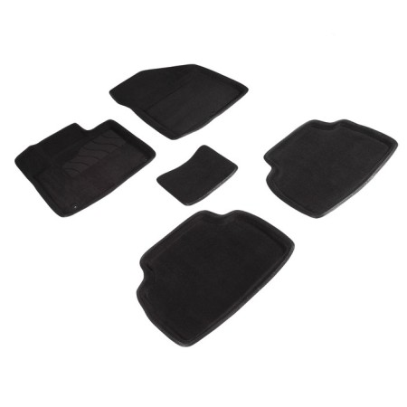3D mats for Hyundai Santa Fe IV (5th place), 2018-2020, black, kit