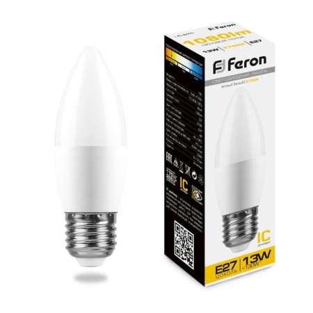 LED lamp (13W) 230V E27 2700K C37, LB-970