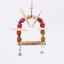 A toy for birds with a bell and mineral stone, 15 x 10 cm