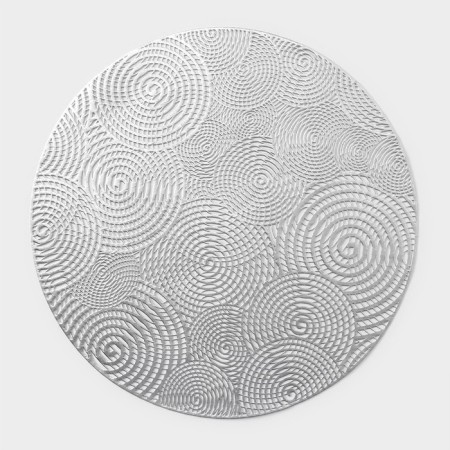 Serving napkin on the table "Hypnosis", d = 38 cm, color silver-3