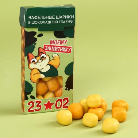 Waffle balls in the glaze "My protector" Taste: melon-banana, 50 g.