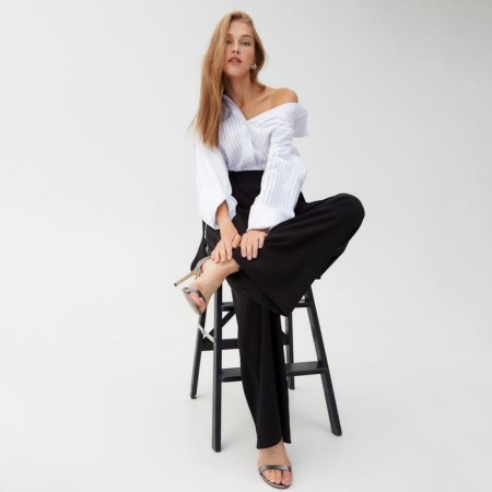 Women's pants Minaku: Casual Collection Black Black, Rr. 48-5