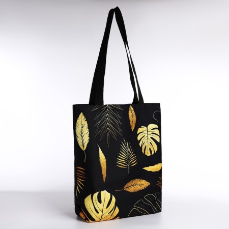 Bag Schoper "Leaves", 40x12x38 cm, black color-2