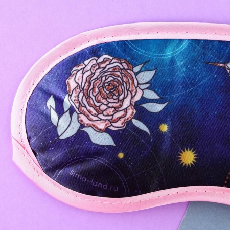 Bilateral Mask for sleep “Time of Stunning Ideas”, 19.3 x 9.5 cm, white color - blue-2