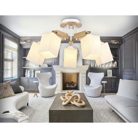 Suspended chandelier Ambrella Light, Traditional, TR9518, 5HE27, white color, gold-1