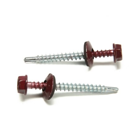 Roofing screws 4.8x50 mm, RAL3005 BORND color, 150 pcs.-1