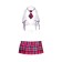 Schoolgirl's costume, pink-white color, OS size