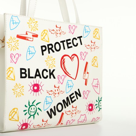 Women's bag with lightning, white color-4