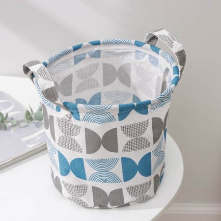 Basket for storage with handles of the share "sand", 21 × 21 × 20 cm, blue color-1