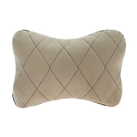 Car bone pillow, on a headrest, velor, beige, rhombus, 16 x 24 cm-9