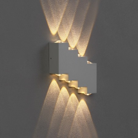 Facade lamp "Ray", FSD-012, 8 W, 3000K, 4 rays, IP65, 220 V, metal, white-3