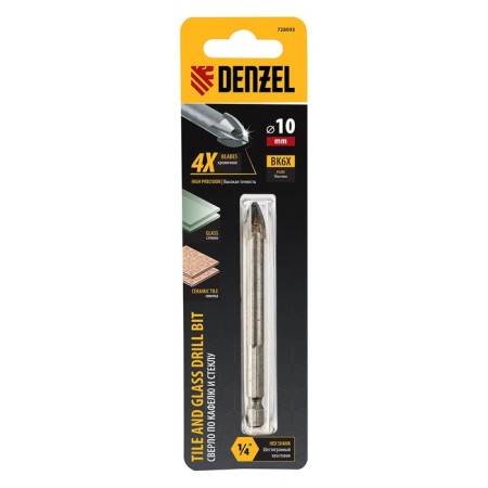 Drill on ceramic tile Denzel 728093, cross plate, 6-gr. Saar, 10 mm-2