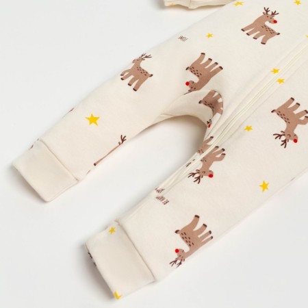 Combineson crumb I "Merry XMAS", height 80-86 cm, beige color-7