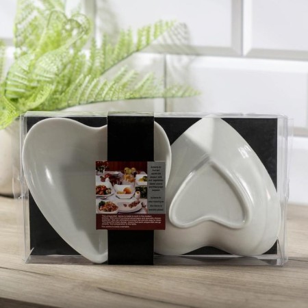 A set of ceramic "hearts", 2 items, 13 × 12.5 cm, white color-3