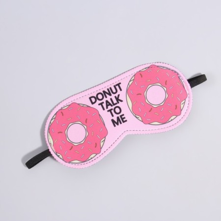 Sleep mask "Donuts" 19.5 × 8.5 cm, elastic band is single, pink color-1