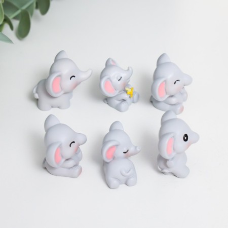 Souvenir Polystone "Lovely Elephants" set 6 pcs. 2.9x3.2x2.4 cm-1