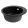 Sin for a kitchen made of stone Zein 30/Q4, D = 475 mm, round, overflow, black color black