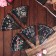 Fan plastic, textiles "field flowers" sparkles gold mix 23 cm