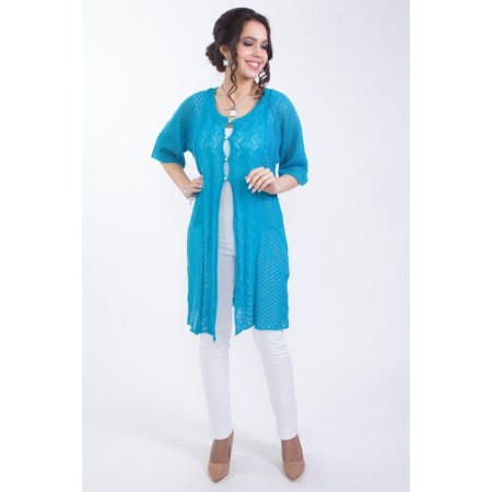 Cardigan female, size 44, blue color-1