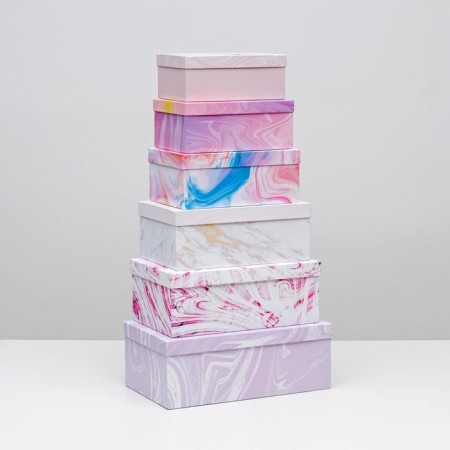 A set of boxes 15 in 1, gift packaging, “texture”, 12 x 6.8 x 4 cm - 46.6 x 30.2 x 17.5 cm-6