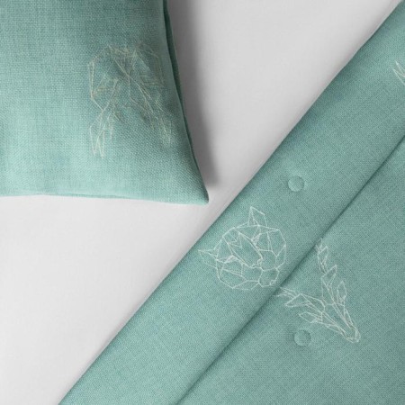Bedspread with pillowcases "onions", size 160x220 cm, blue color-3