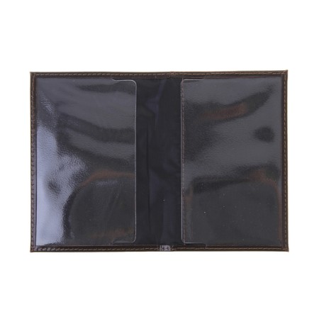 Cover for a passport with a pocket, brown color-1