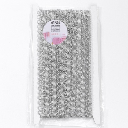 Decorative braid "loop", 12 mm, 10 ± 1 m, silver color-2