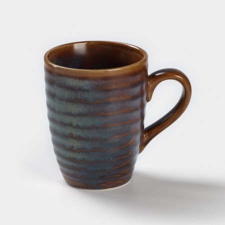 Porcelain mug Magistro Garland, 320 ml, blue color