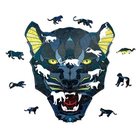 Ewa wooden puzzle, black panther, 21 × 19 cm, puzzle-7