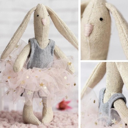 Toy -baby "Bunny Tata", sewing set, 21 × 14.4 × 0.8 cm