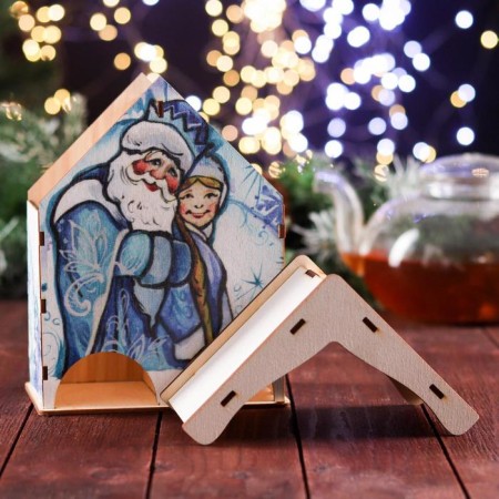 Tea house for two rows "Santa Claus and Snow Maiden" 15.5 × 9.6 × 20 cm-4