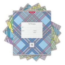 A notebook of 18 sheets in the Erichkrause Optima Check cage, covered cartoon, 100% whiteness offset, mix