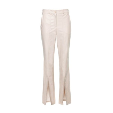Female trousers (eco-leather), milk color, size 46-48-7