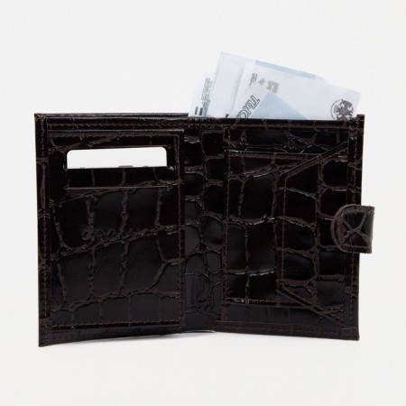 Purse 2 in 1 for auto documents, for cards, for coins, brown color-3