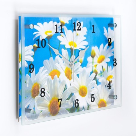 Carty clock is wall, interior "chamomiles", silent, 25 x 35 cm-1