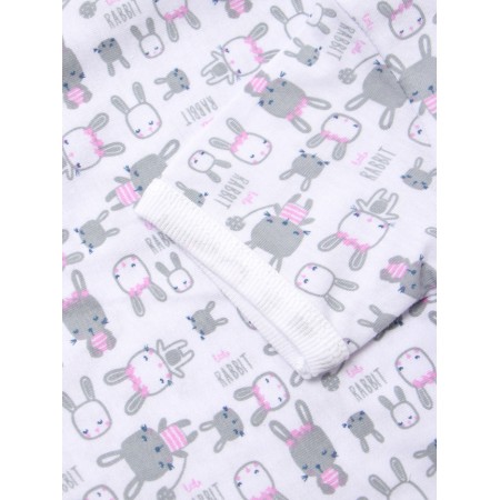 Body baby with short sleeve "Bunny", white/pink color, height 68-2