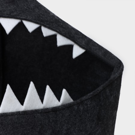 Funny “shark” storage basket, 31 × 26 × 75 cm, dark gray color-3