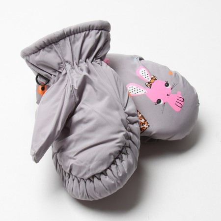 Baby mittens, gray color, size 15 (7-8 years)-1