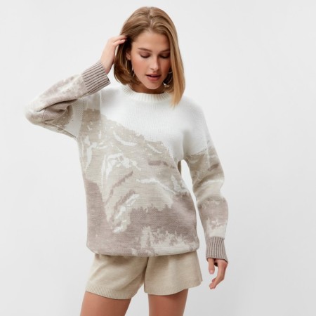 Jumper female minku: casual collection beige color, rr 50-52-7