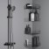 Bathroom shelf is an angular 4-tier, 20.5 × 20.5 × 72 cm, color chromium