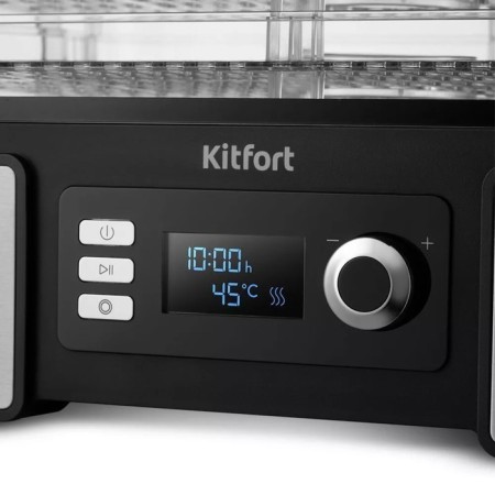 Drywall for vegetables and fruits KitFort KT-1957, 450 W, 5 tiers, timer, silver-black-2
