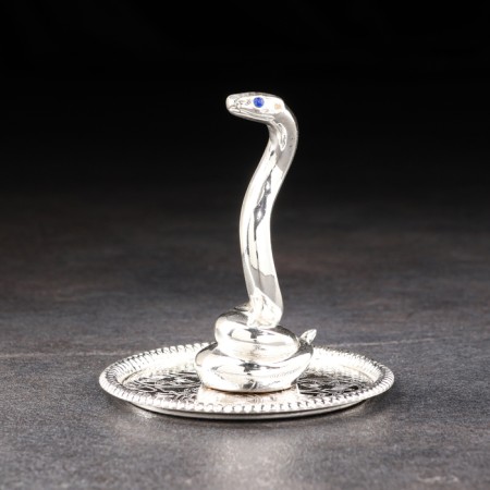 New Year. Snake stand for the rings, 9x8 cm, metal-1