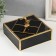 Casket Glass with a metal frame "Golden Deer" Square Black 17.2x18.2x12.8 cm