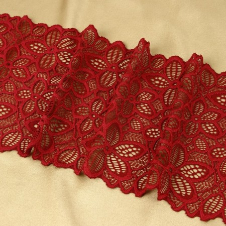 Lace elastic fabric, 180 mm × 2.7 ± 0.5 m, burgundy color-2