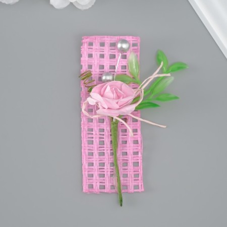 Decorative bouquet "rose" 5x9 cm, pink